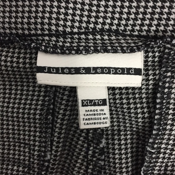 Jules & Leopold Cropped Pants Womens XL Elastic Waist Houndstooth Capris Office - Picture 5 of 9